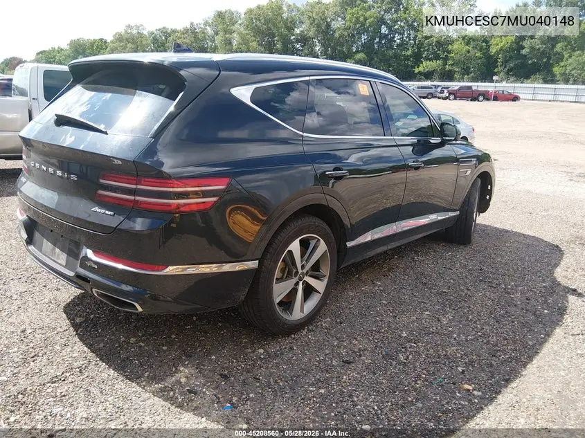 2021 Genesis Gv80 3.5T Awd Advanced VIN: KMUHCESC7MU040148 Lot: 45208560