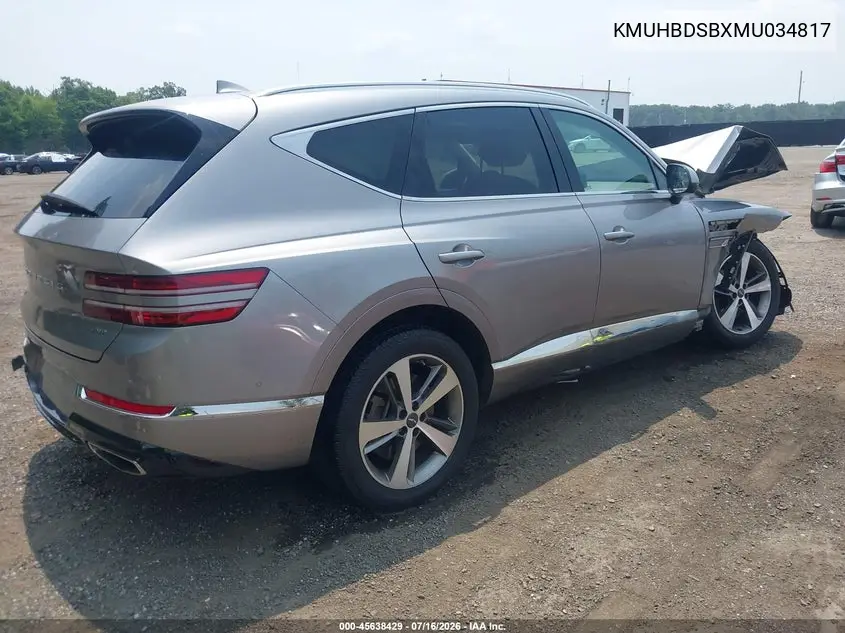 2021 Genesis Gv80 2.5T Awd VIN: KMUHBDSBXMU034817 Lot: 45638429