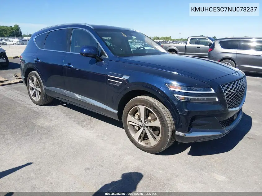 2022 Genesis Gv80 3.5T Awd Advanced VIN: KMUHCESC7NU078237 Lot: 45286986