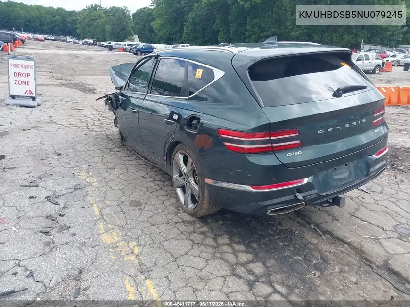 2022 Genesis Gv80 2.5T Awd VIN: KMUHBDSB5NU079245 Lot: 45411777