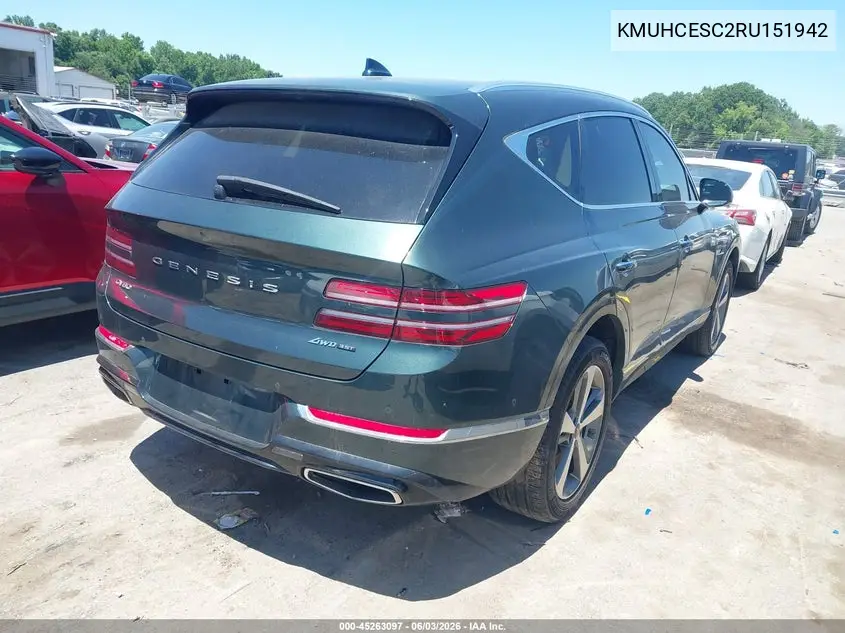 2024 Genesis Gv80 3.5T Awd VIN: KMUHCESC2RU151942 Lot: 45263097
