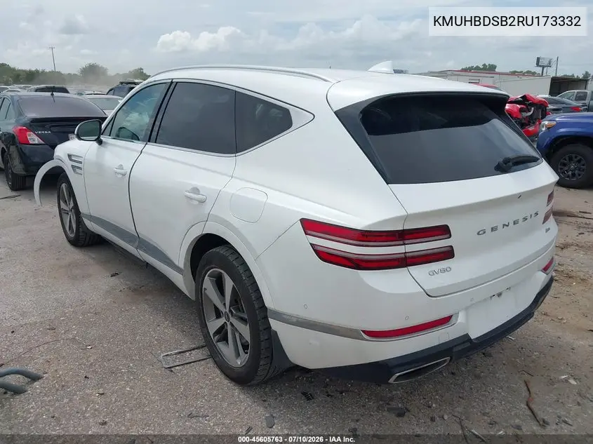2024 Genesis Gv80 2.5T Awd VIN: KMUHBDSB2RU173332 Lot: 45605763