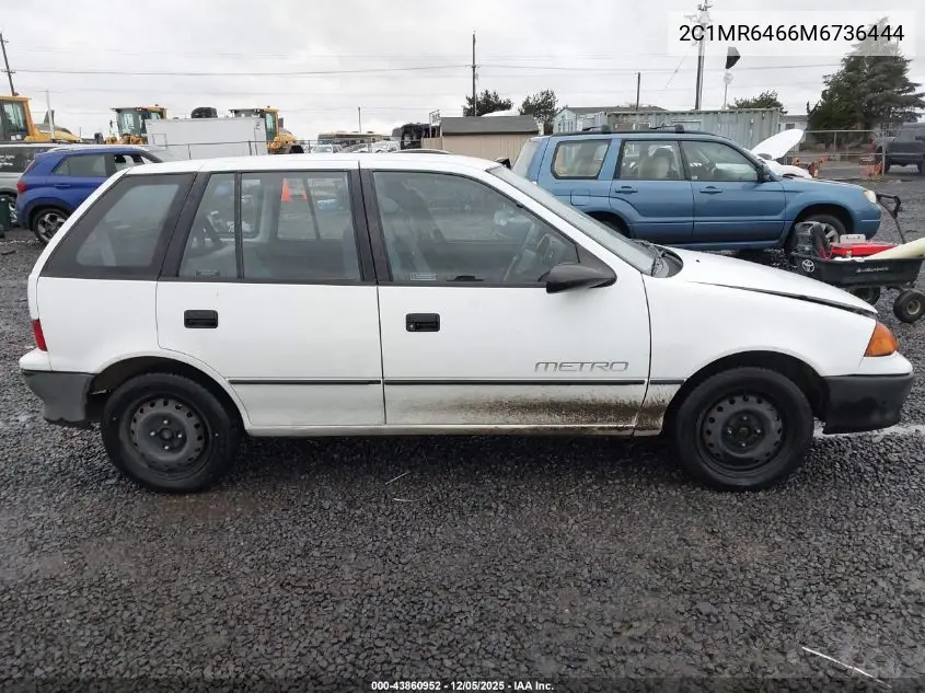 1991 Geo Metro Lsi VIN: 2C1MR6466M6736444 Lot: 43860952