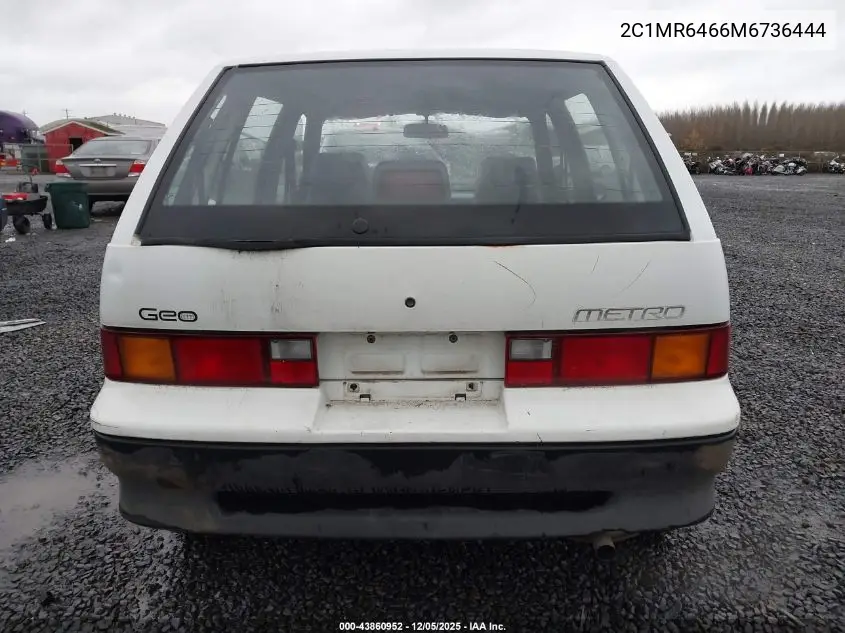 1991 Geo Metro Lsi VIN: 2C1MR6466M6736444 Lot: 43860952