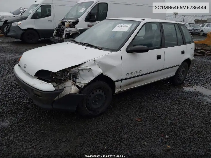 1991 Geo Metro Lsi VIN: 2C1MR6466M6736444 Lot: 43860952