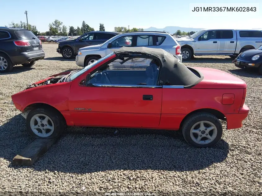 1991 Geo Metro Lsi Sprint Cl VIN: JG1MR3367MK602843 Lot: 45616567