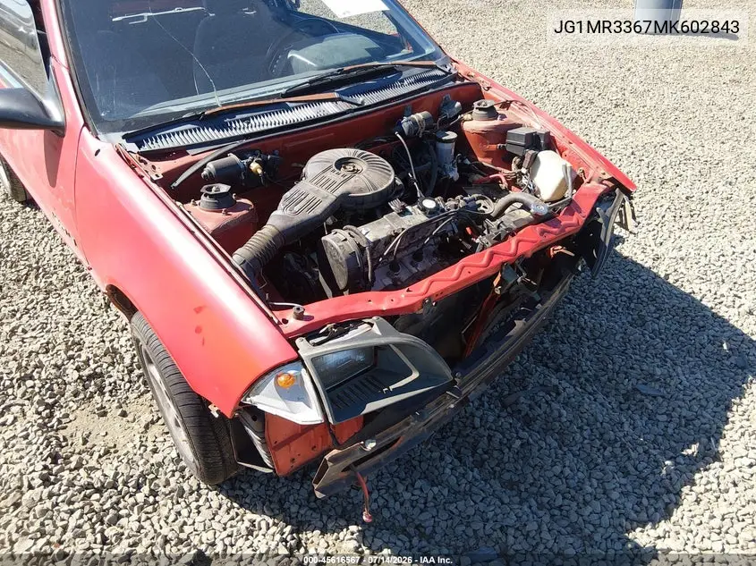 1991 Geo Metro Lsi Sprint Cl VIN: JG1MR3367MK602843 Lot: 45616567