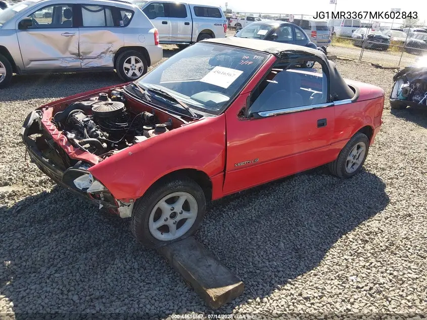 1991 Geo Metro Lsi Sprint Cl VIN: JG1MR3367MK602843 Lot: 45616567