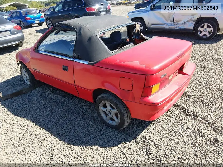 1991 Geo Metro Lsi Sprint Cl VIN: JG1MR3367MK602843 Lot: 45616567