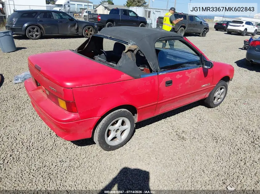1991 Geo Metro Lsi Sprint Cl VIN: JG1MR3367MK602843 Lot: 45616567