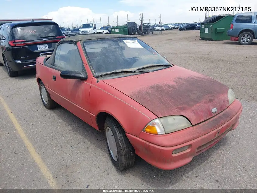 1992 Geo Metro Lsi Sprint Cl VIN: JG1MR3367NK217185 Lot: 45325686