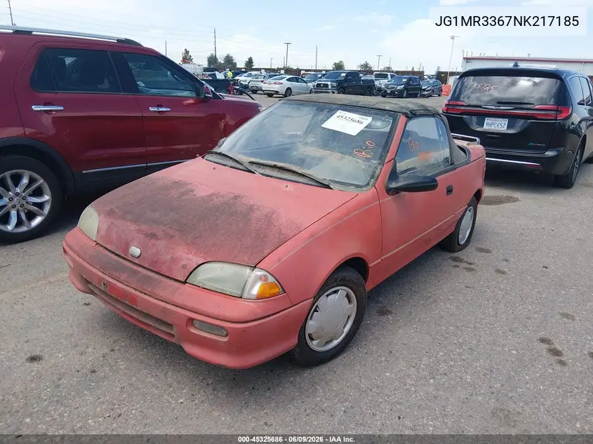 1992 Geo Metro Lsi Sprint Cl VIN: JG1MR3367NK217185 Lot: 45325686