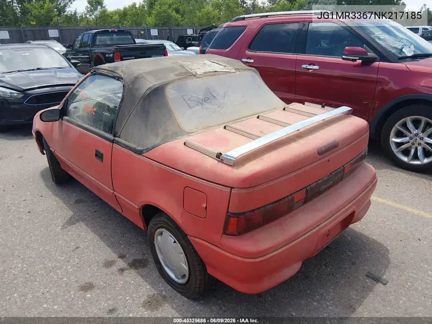 1992 Geo Metro Lsi Sprint Cl VIN: JG1MR3367NK217185 Lot: 45325686