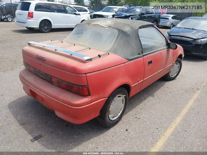 1992 Geo Metro Lsi Sprint Cl VIN: JG1MR3367NK217185 Lot: 45325686