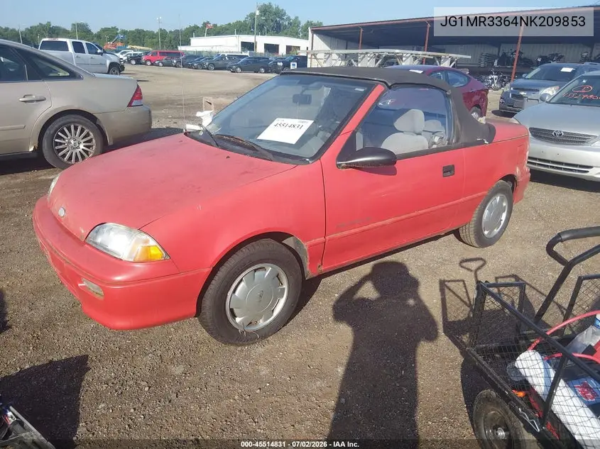1992 Geo Metro Lsi Sprint Cl VIN: JG1MR3364NK209853 Lot: 45514831