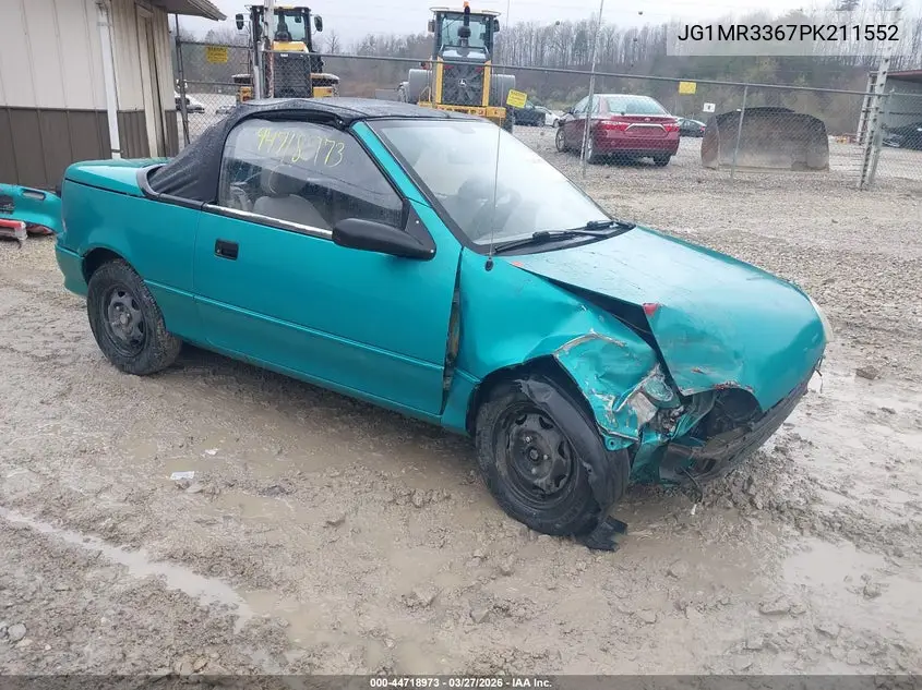 1993 Geo Metro Lsi Sprint Cl VIN: JG1MR3367PK211552 Lot: 44718973