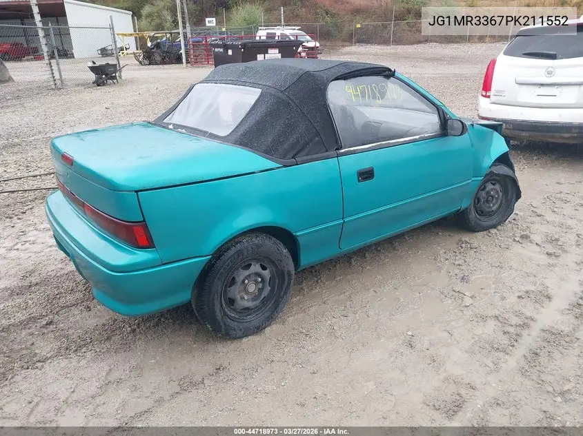 1993 Geo Metro Lsi Sprint Cl VIN: JG1MR3367PK211552 Lot: 44718973