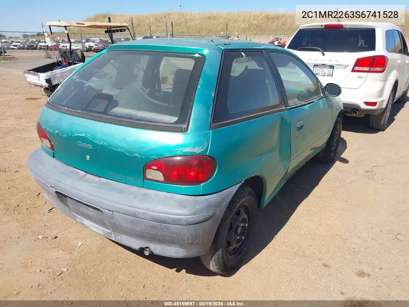 1995 Geo Metro Lsi VIN: 2C1MR2263S6741528 Lot: 45159897