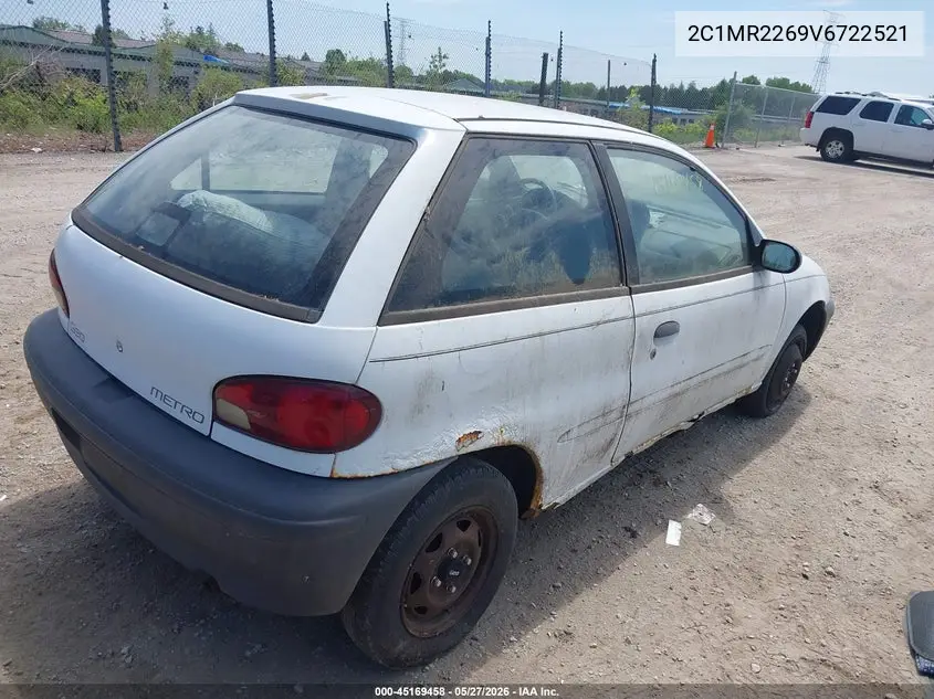 1997 Geo Metro VIN: 2C1MR2269V6722521 Lot: 45169458