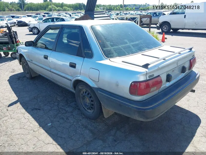 1990 Geo Prizm Lsi VIN: 1Y1SK5163LZ048218 Lot: 45129341