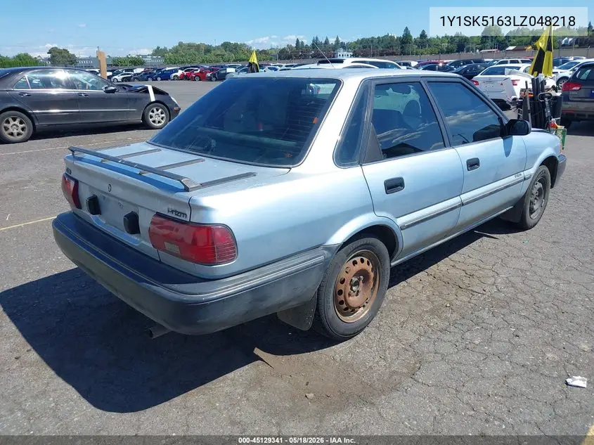 1990 Geo Prizm Lsi VIN: 1Y1SK5163LZ048218 Lot: 45129341