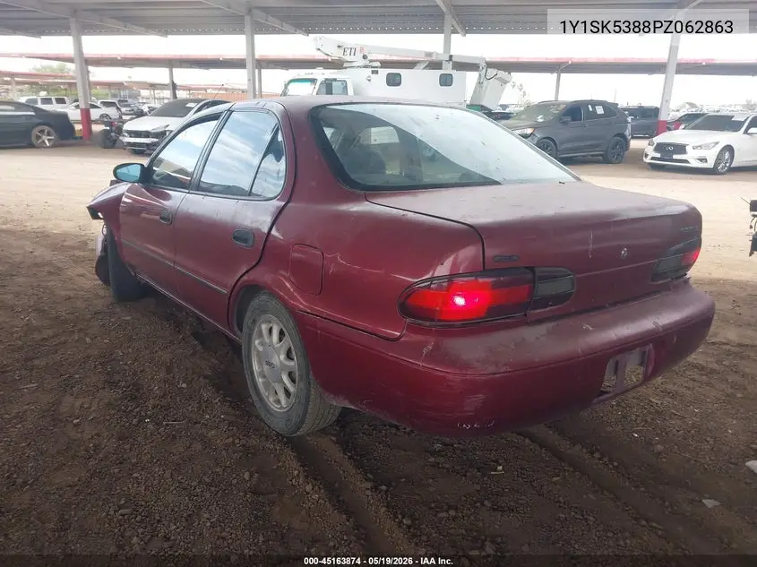 1993 Geo Prizm Lsi VIN: 1Y1SK5388PZ062863 Lot: 45163874