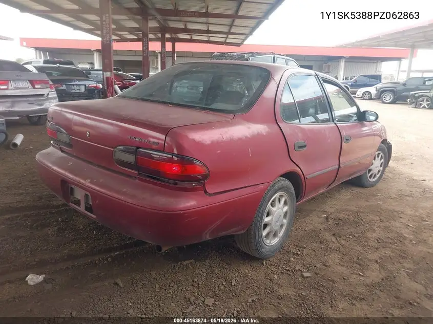 1993 Geo Prizm Lsi VIN: 1Y1SK5388PZ062863 Lot: 45163874