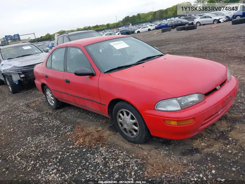 1994 Geo Prizm Lsi VIN: 1Y1SK5383RV074843 Lot: 45094145