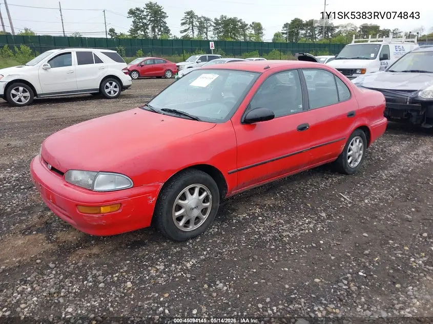 1994 Geo Prizm Lsi VIN: 1Y1SK5383RV074843 Lot: 45094145