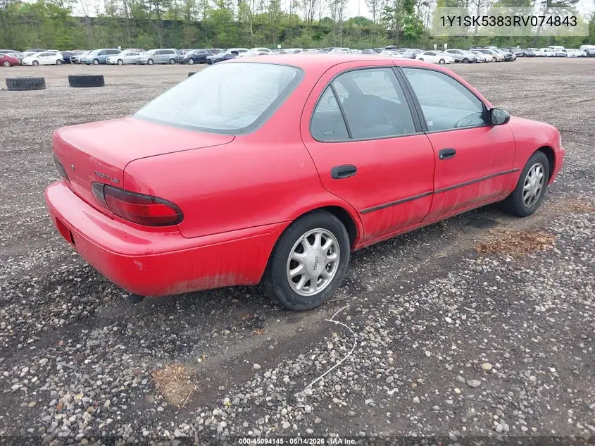1994 Geo Prizm Lsi VIN: 1Y1SK5383RV074843 Lot: 45094145