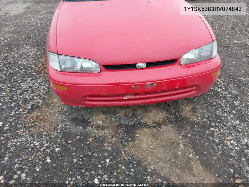 1994 Geo Prizm Lsi VIN: 1Y1SK5383RV074843 Lot: 45094145