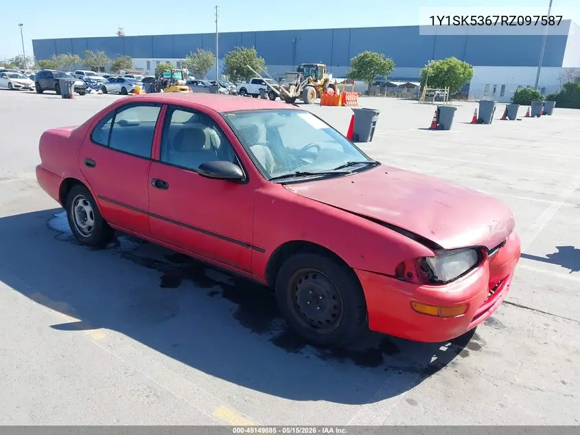 1994 Geo Prizm Lsi VIN: 1Y1SK5367RZ097587 Lot: 45149885