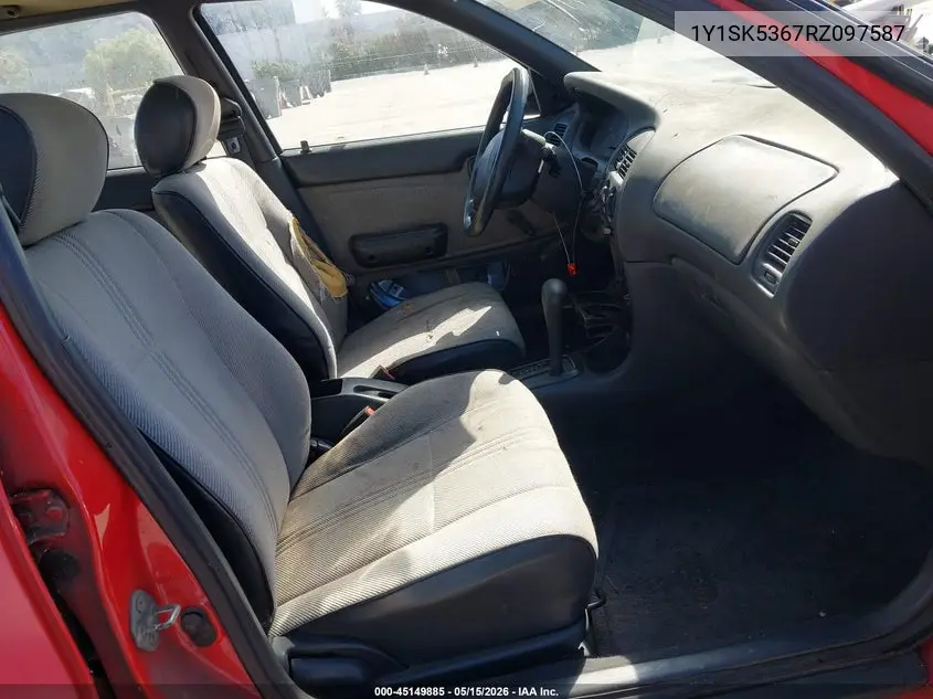1994 Geo Prizm Lsi VIN: 1Y1SK5367RZ097587 Lot: 45149885