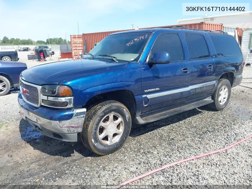2001 GMC Yukon Xl 1500 Slt VIN: 3GKFK16T71G144402 Lot: 45295147