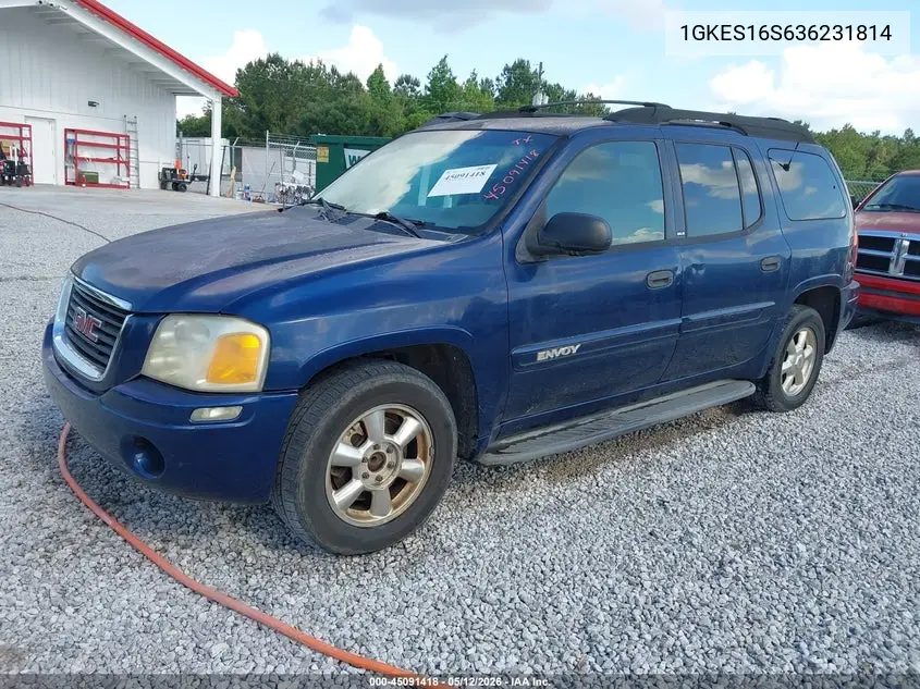 2003 GMC Envoy Xl Sle VIN: 1GKES16S636231814 Lot: 45091418