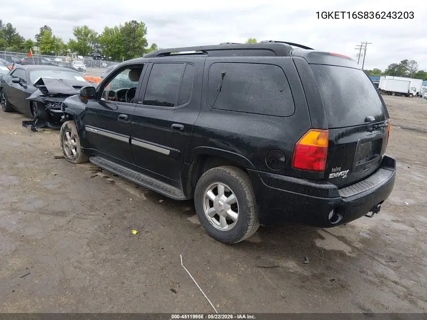 2003 GMC Envoy Xl Slt VIN: 1GKET16S836243203 Lot: 45119956