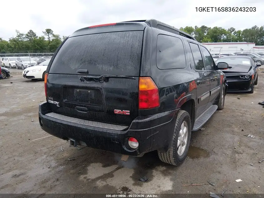 2003 GMC Envoy Xl Slt VIN: 1GKET16S836243203 Lot: 45119956
