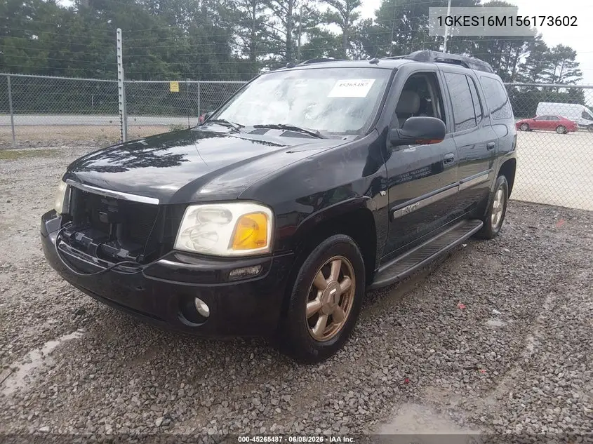 2005 GMC Envoy Xl Slt VIN: 1GKES16M156173602 Lot: 45265487