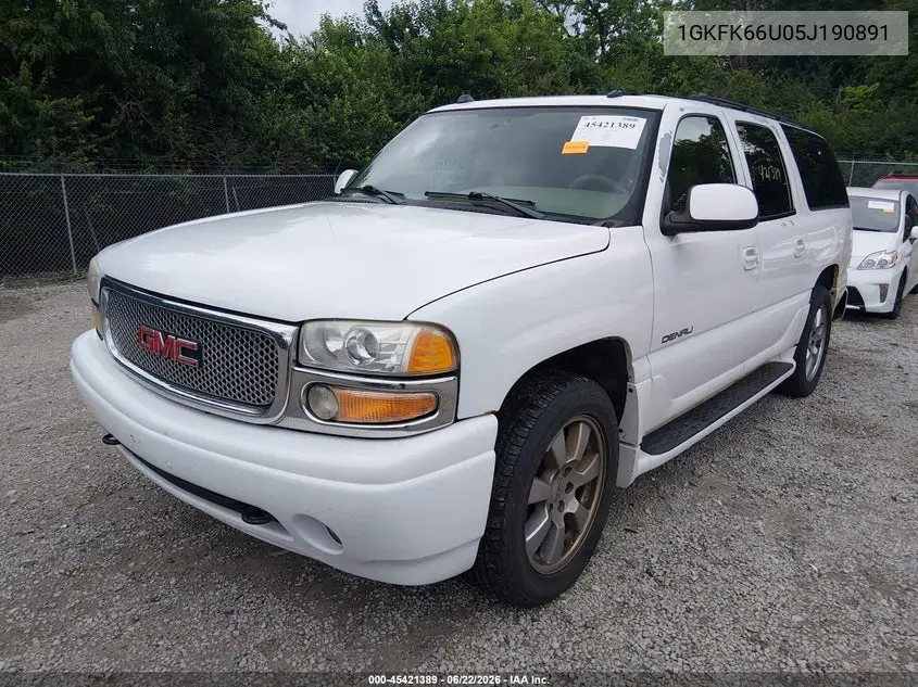 2005 GMC Yukon Xl 1500 Denali VIN: 1GKFK66U05J190891 Lot: 45421389