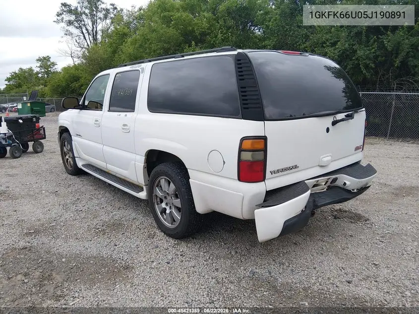 2005 GMC Yukon Xl 1500 Denali VIN: 1GKFK66U05J190891 Lot: 45421389