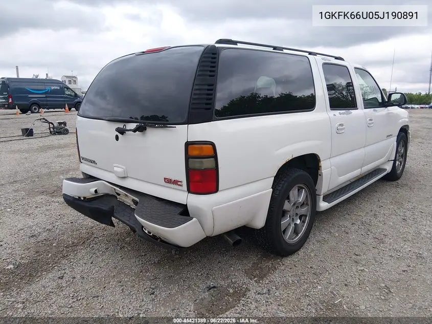 2005 GMC Yukon Xl 1500 Denali VIN: 1GKFK66U05J190891 Lot: 45421389
