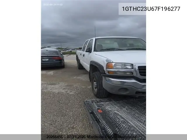 2007 GMC Sierra 2500 Hd Sl Crew Cab VIN: 1GTHC23U67F196277 Lot: 20266456