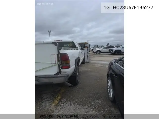 2007 GMC Sierra 2500 Hd Sl Crew Cab VIN: 1GTHC23U67F196277 Lot: 20266456