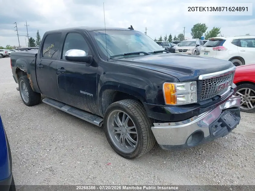 2007 GMC Sierra 1500 Sle Crew Cab VIN: 2GTEK13M871624891 Lot: 20268386