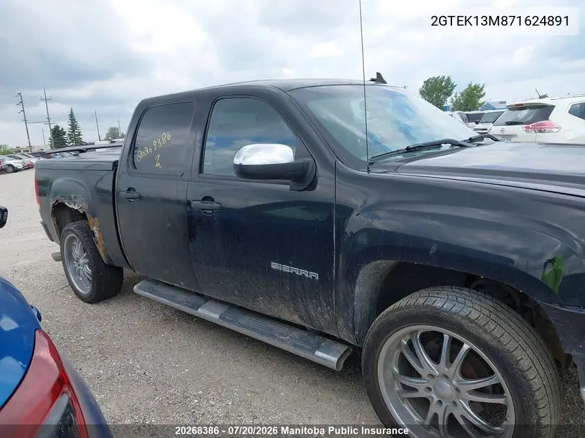 2007 GMC Sierra 1500 Sle Crew Cab VIN: 2GTEK13M871624891 Lot: 20268386
