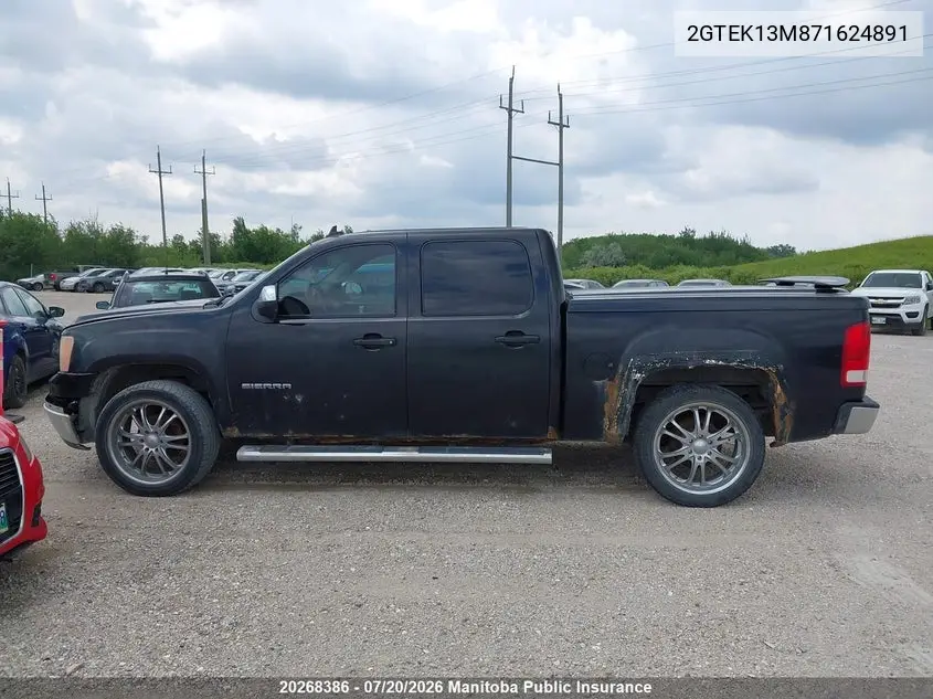 2007 GMC Sierra 1500 Sle Crew Cab VIN: 2GTEK13M871624891 Lot: 20268386