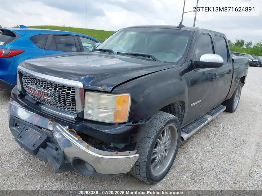 2007 GMC Sierra 1500 Sle Crew Cab VIN: 2GTEK13M871624891 Lot: 20268386