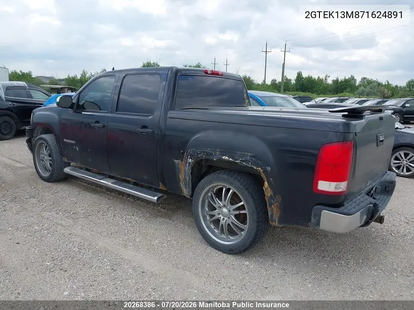 2007 GMC Sierra 1500 Sle Crew Cab VIN: 2GTEK13M871624891 Lot: 20268386