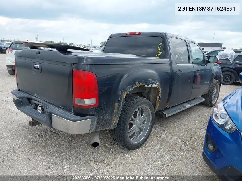 2007 GMC Sierra 1500 Sle Crew Cab VIN: 2GTEK13M871624891 Lot: 20268386