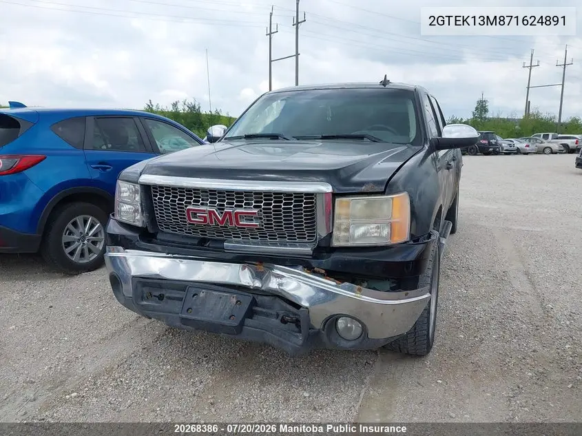 2007 GMC Sierra 1500 Sle Crew Cab VIN: 2GTEK13M871624891 Lot: 20268386